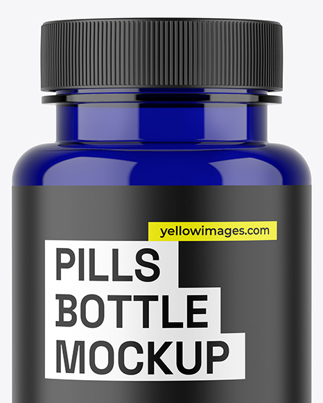 Blue Pills Bottle Mockup