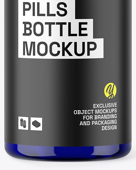 Blue Pills Bottle Mockup