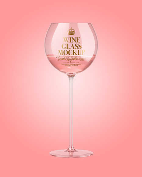 Pink Wine Glass Mockup