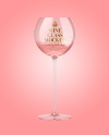 Pink Wine Glass Mockup