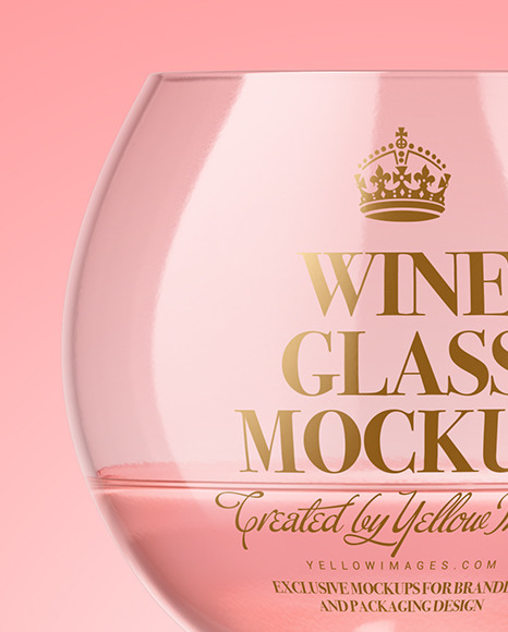 Pink Wine Glass Mockup