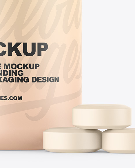 Matte Jar W/ Tablets Mockup