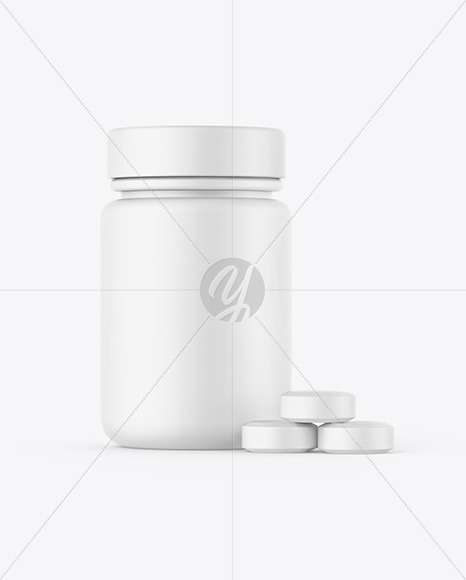 Matte Jar W/ Tablets Mockup