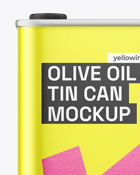 Matte Metallic Oil Tin Can Mockup