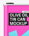 Glossy Oil Tin Can Mockup