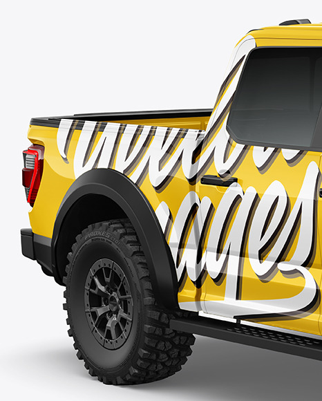 Pickup Truck Mockup - Half Side View