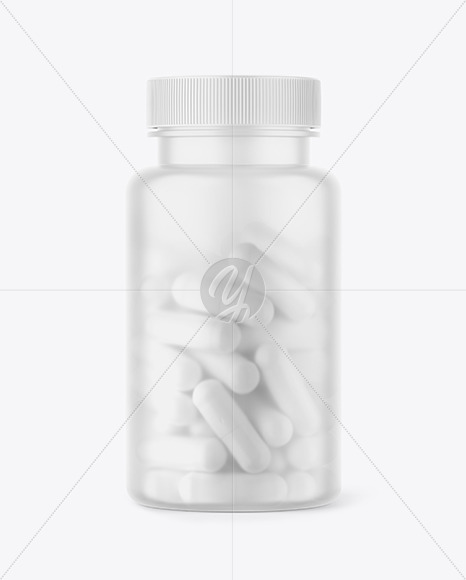 Frosted Pills Jar Mockup