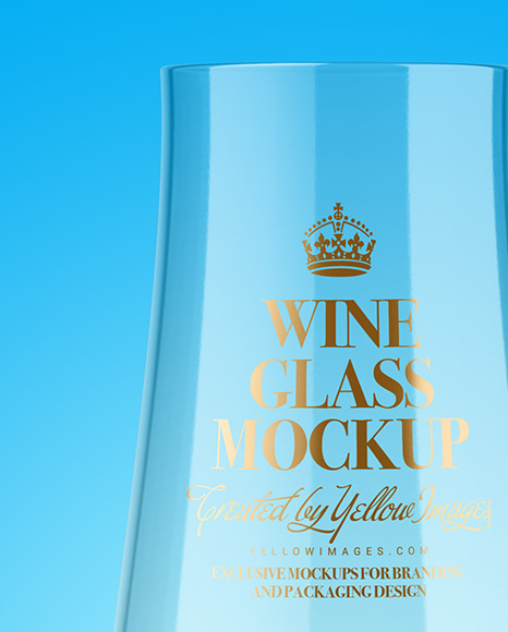 Clear Empty Wine Glass Mockup