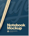 Notebook With Writing Pen Mockup