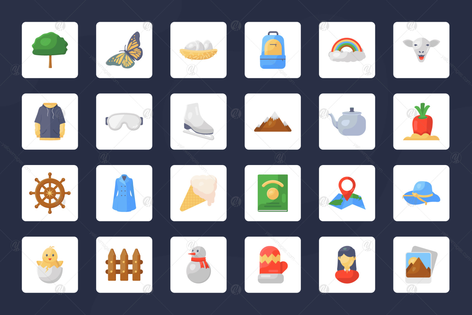 Seasonal Food and Accessories Icons