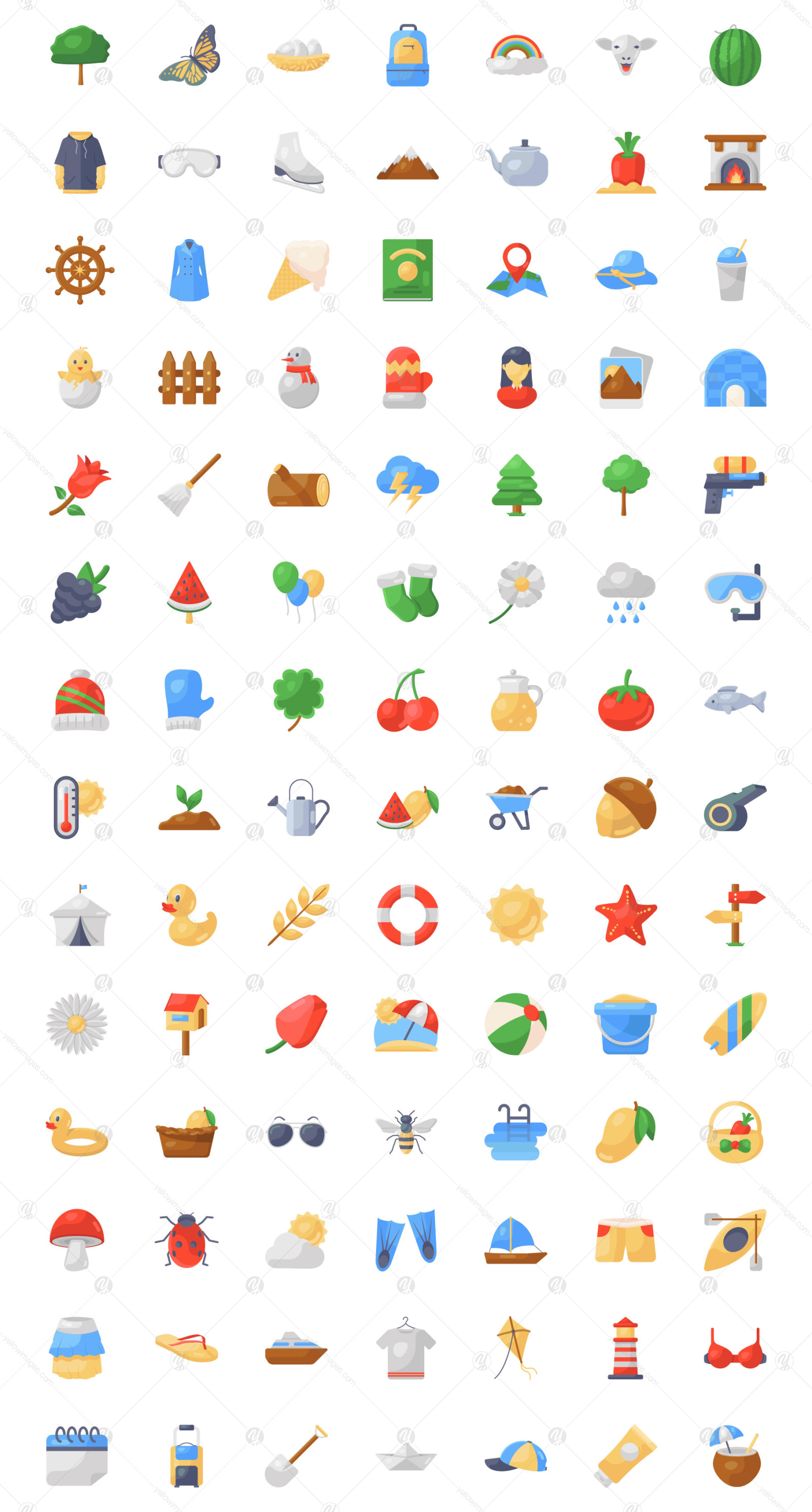 Seasonal Food and Accessories Icons