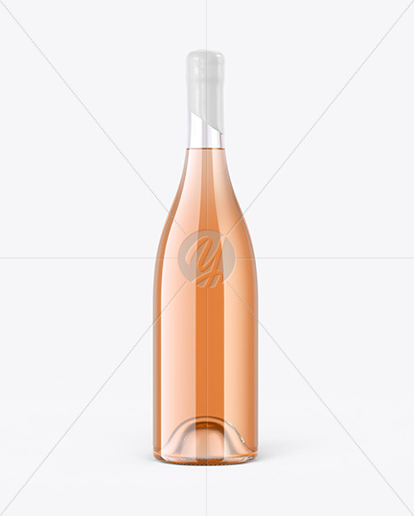 Clear Glass Bottle With Orange Wine Mockup