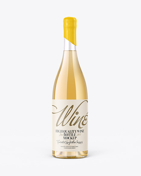 Clear Glass Bottle With Orange Wine Mockup