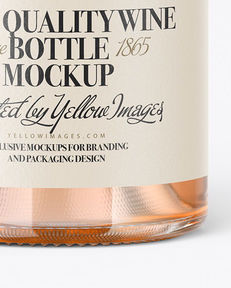 Clear Glass Bottle With Orange Wine Mockup