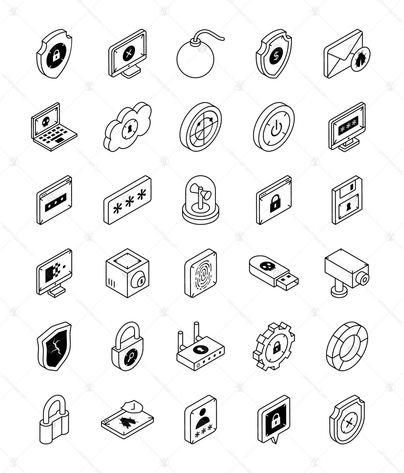 30 Cyber And Internet Security Icons