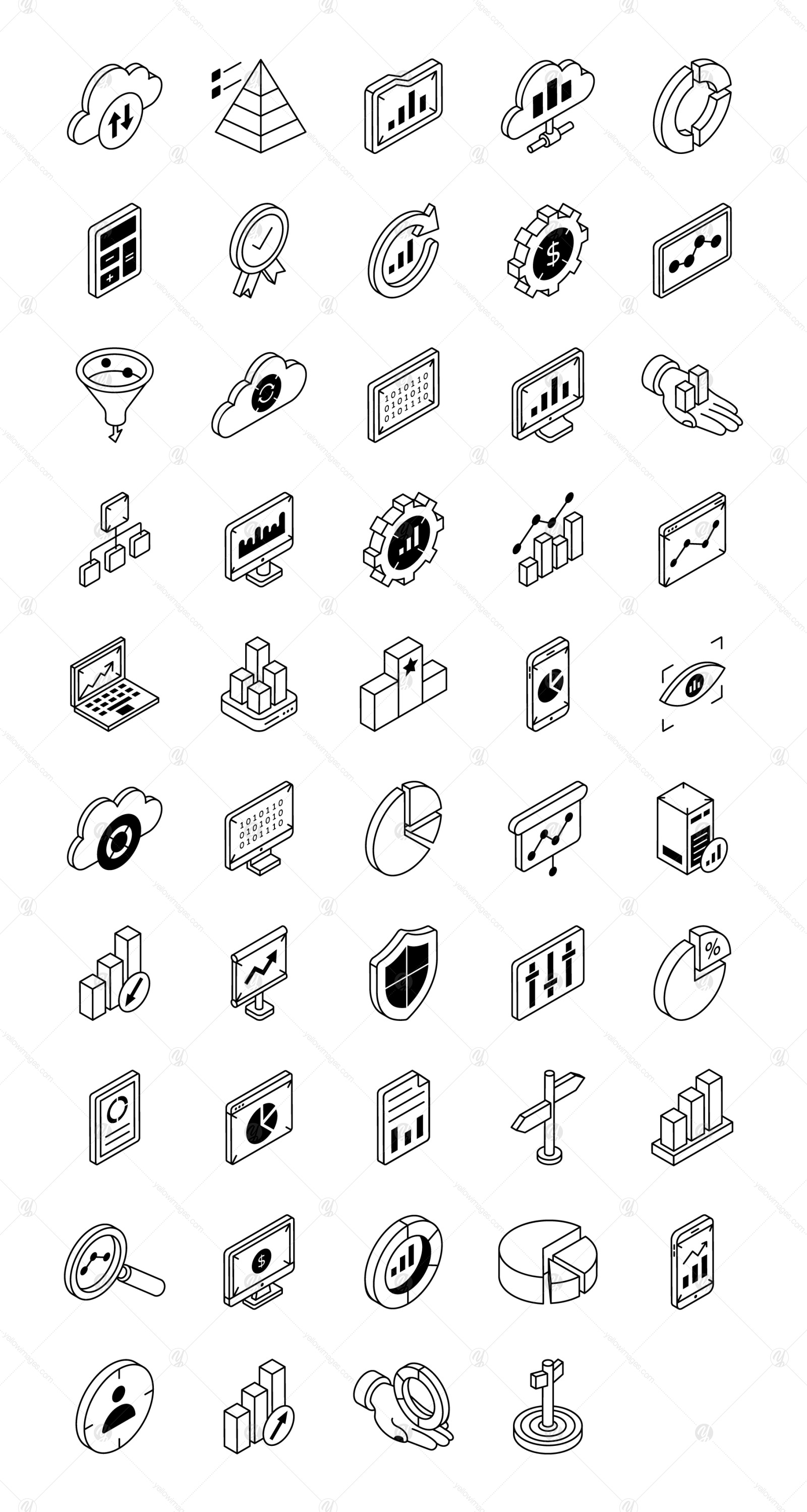 Set of Data Analytics Vector Designs Set of Data Analytics Vector Designs