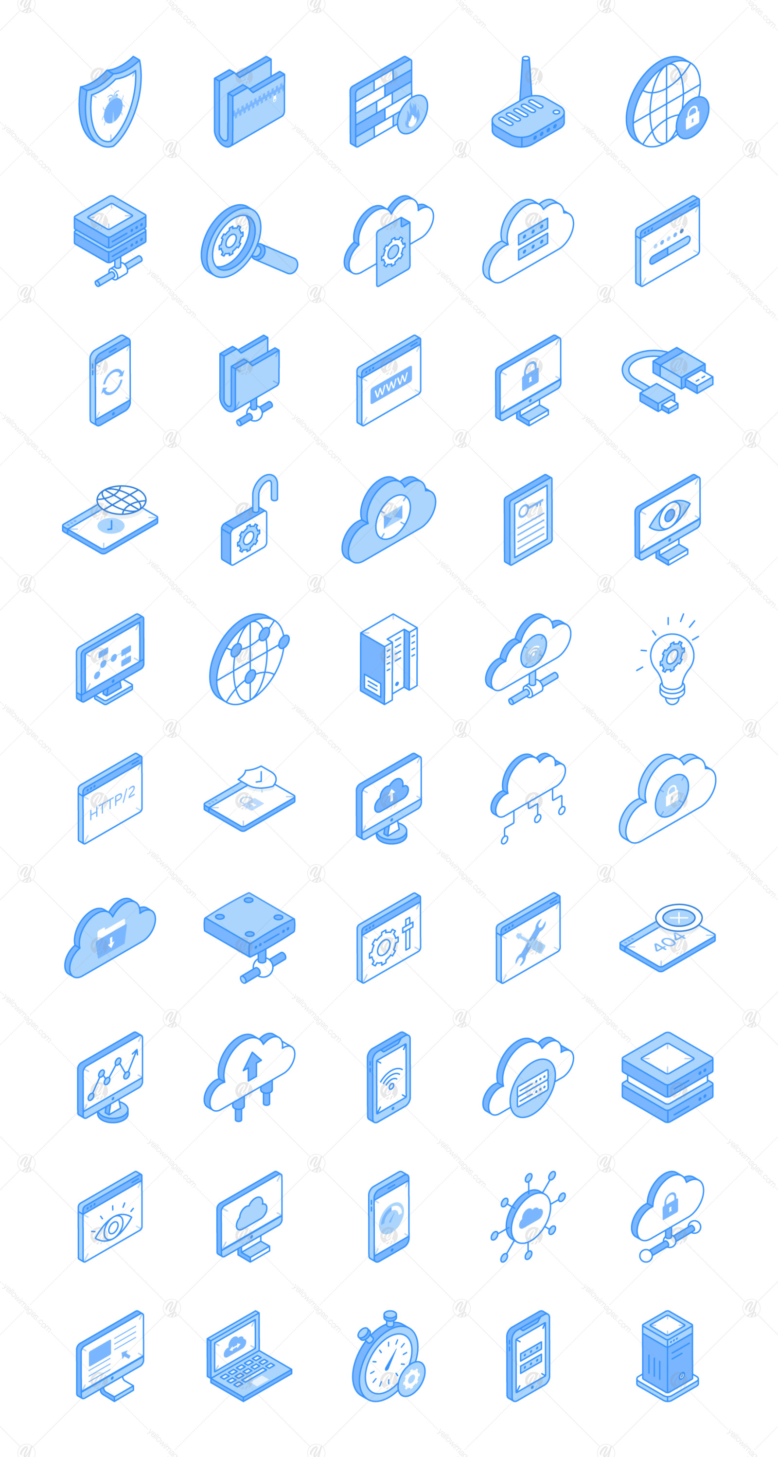 50 Web Hosting Icons – Vector Designs