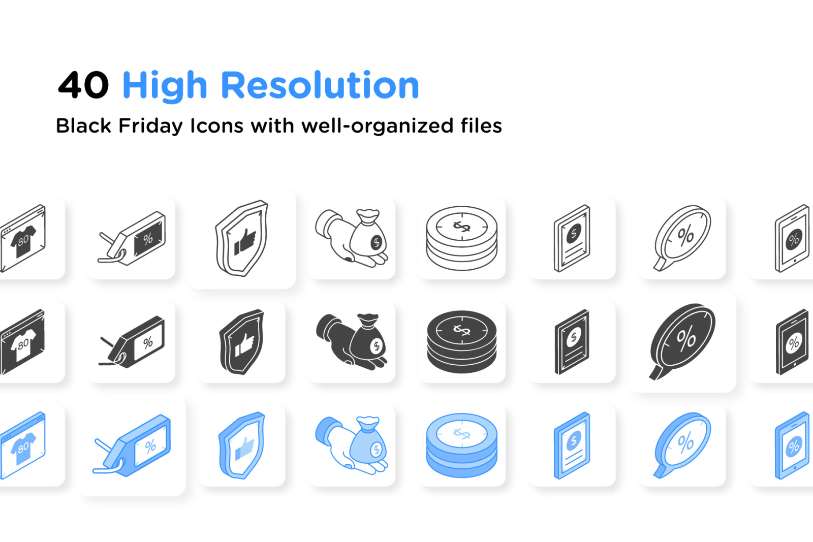 40 Black Friday Icons