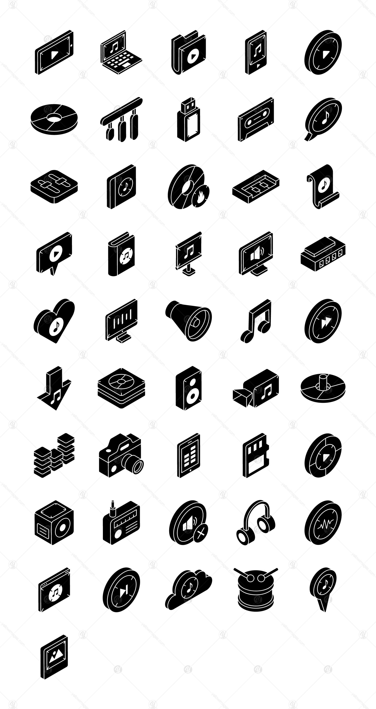 Set of 46 Multimedia Icons Set of 46 Multimedia Icons