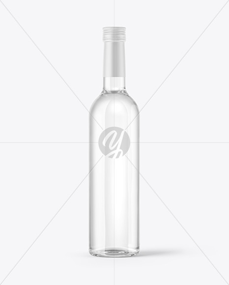 Clear Glass Vodka Bottle Mockup