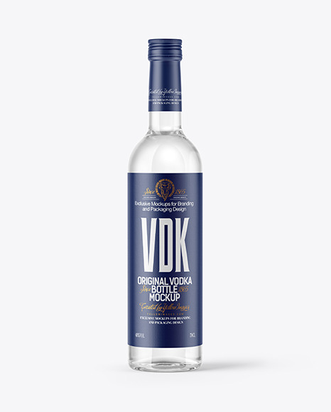 Clear Glass Vodka Bottle Mockup Clear Glass Vodka Bottle Mockup