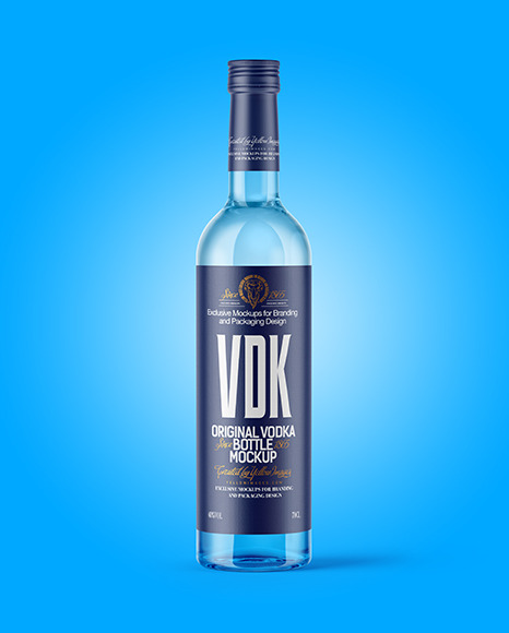 Clear Glass Vodka Bottle Mockup Clear Glass Vodka Bottle Mockup