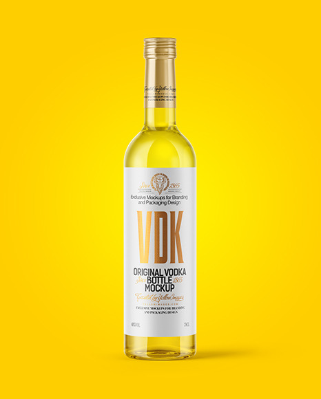 Clear Glass Vodka Bottle Mockup Clear Glass Vodka Bottle Mockup