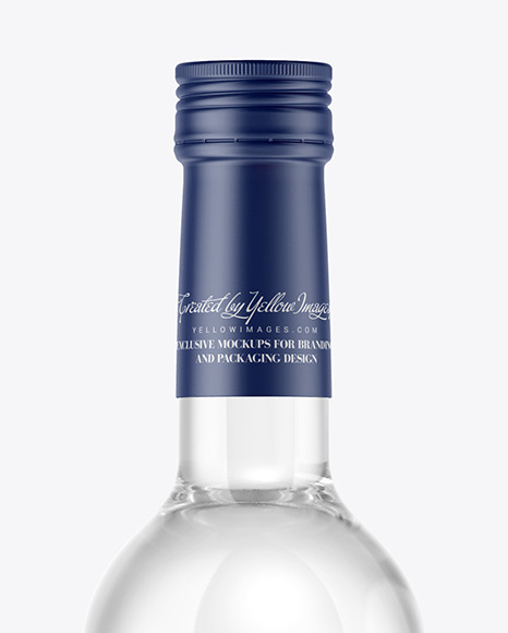 Clear Glass Vodka Bottle Mockup