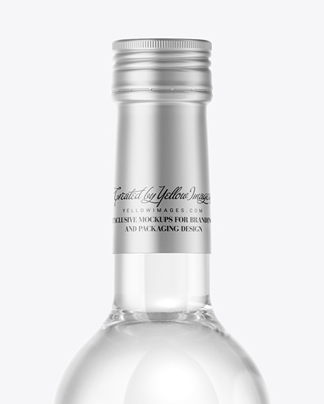 Clear Glass Vodka Bottle Mockup