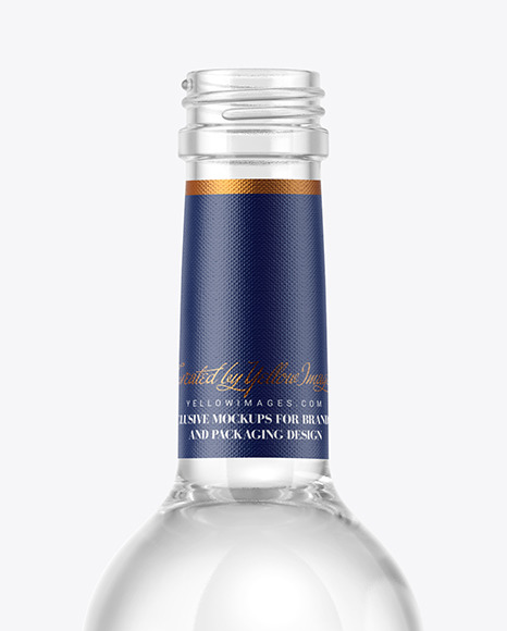 Clear Glass Vodka Bottle Mockup