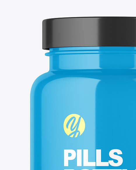 Glossy Pills Bottle Mockup