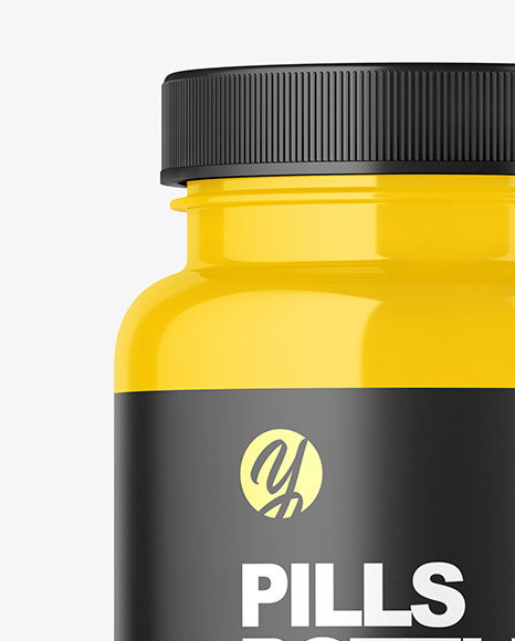 Glossy Pills Bottle Mockup