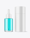 Clear Glass Dropper Bottle w\ Paper Tube Mockup