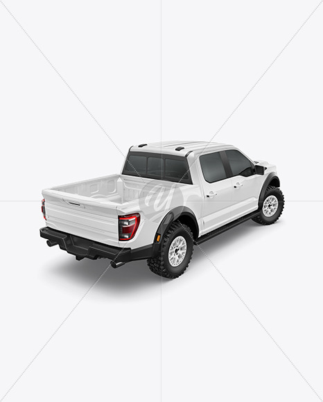 Pickup Truck Mockup - Back Half Side View