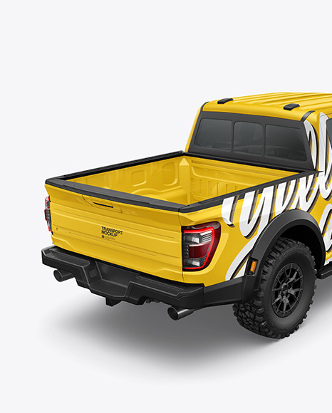 Pickup Truck Mockup - Back Half Side View