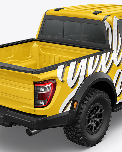 Pickup Truck Mockup - Back Half Side View