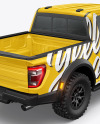 Pickup Truck Mockup - Back Half Side View