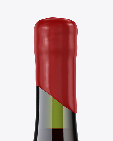 Green Glass Bottle With Red Wine Mockup