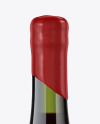 Green Glass Bottle With Red Wine Mockup