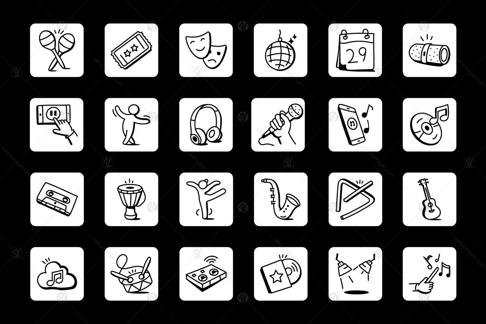 Dance Icons - 50 Dance Day Vector Dance Icons - 50 Dance Day Vector