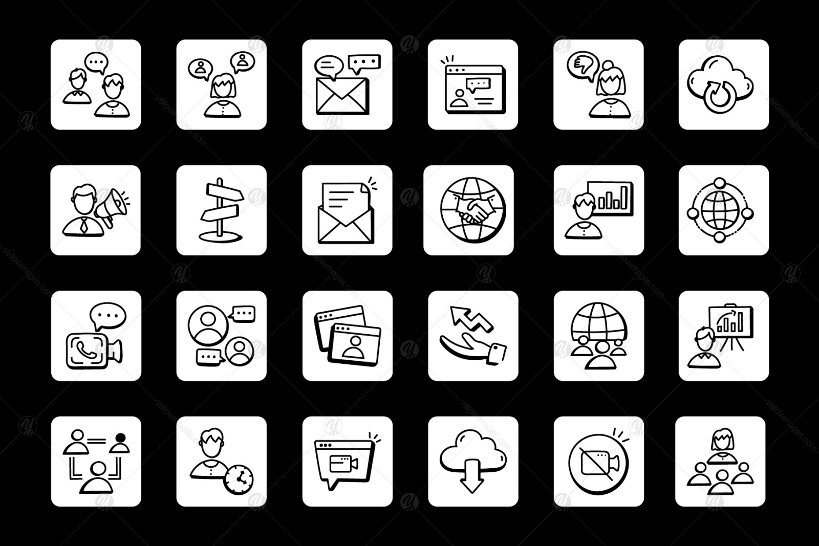 100 Doodle Discussion and Meeting Icons