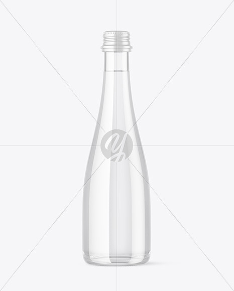 Clear Glass Water Bottle Mockup