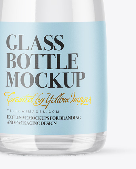 Clear Glass Water Bottle Mockup