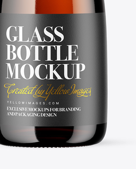 Amber Glass Bottle Mockup Amber Glass Bottle Mockup