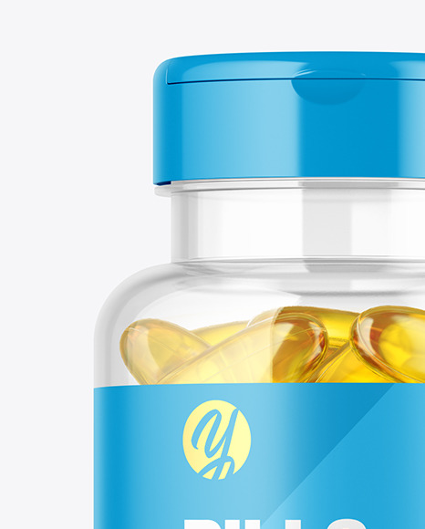 Clear Fish Oil Bottle Mockup