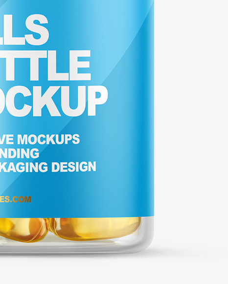 Clear Fish Oil Bottle Mockup