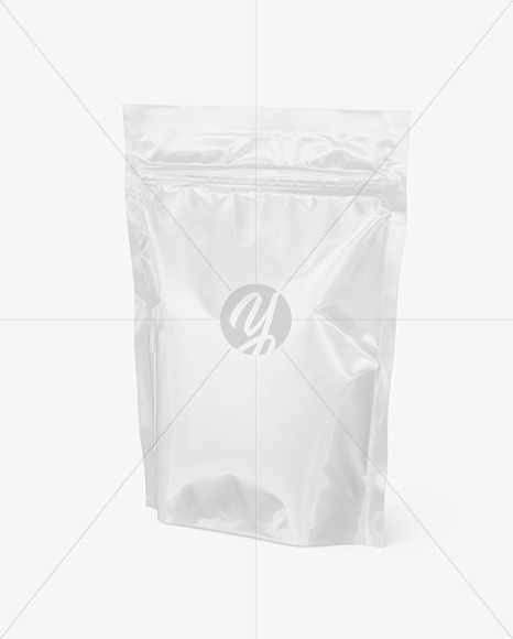 Glossy Pouch Mockup - Halfside View