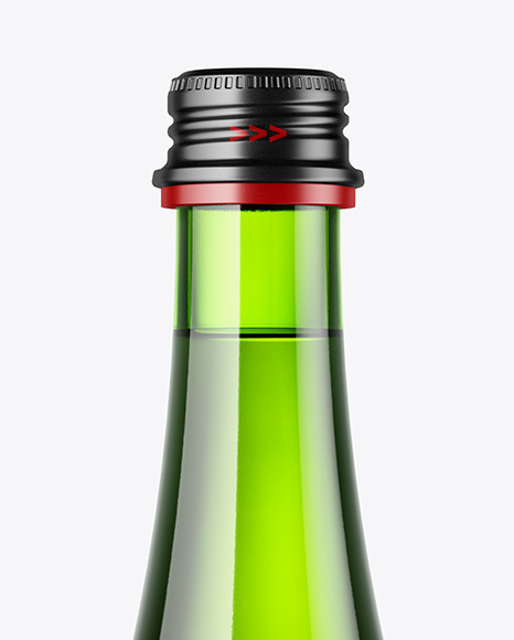 Green Glass Water Bottle Mockup