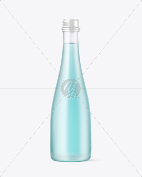 Frosted Glass Soft Drink Bottle Mockup