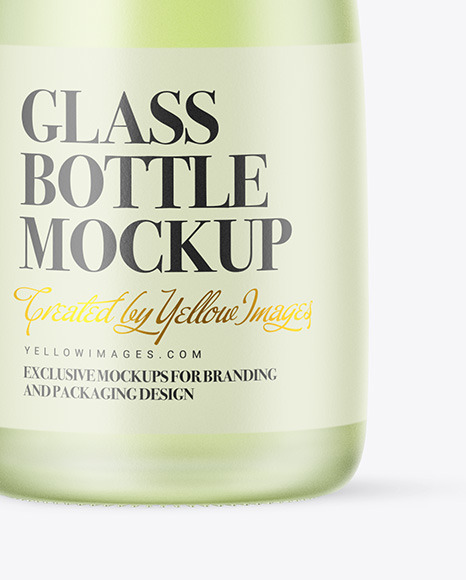 Frosted Glass Soft Drink Bottle Mockup